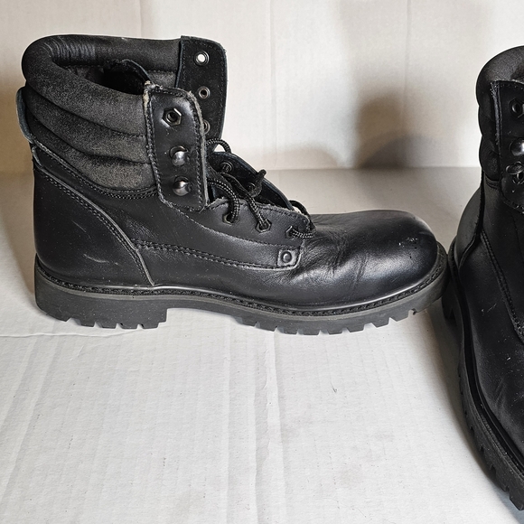 Sears Vintage Oil Resistance Black Men's 11D. Leather Boots. Lace Up. - Picture 5 of 7